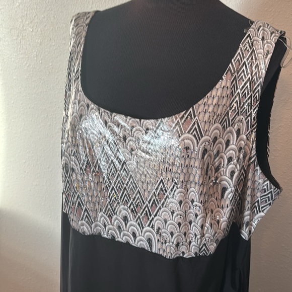 Dress Barn Sequined Top Draped Side Dress size 24 - Picture 2 of 11